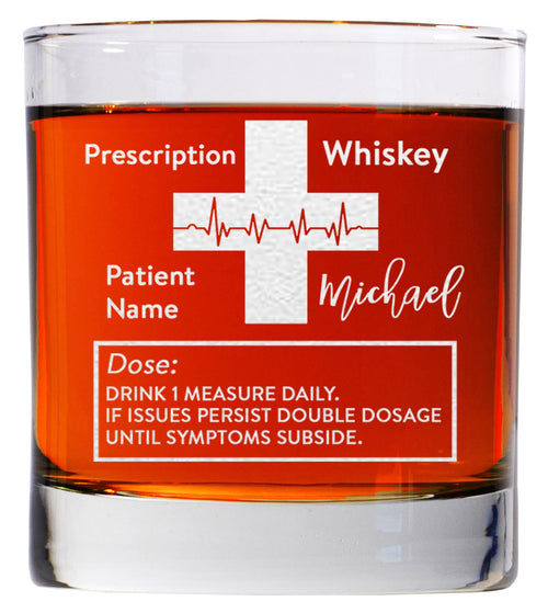 CARVELITA Custom Prescription Whiskey Glass Engraved, Personalized Bourbon Glass Gift for Dad, Groomsmen, Father's Day, Wedding, Christmas, Unique Cocktail Glass for Men, Best Man