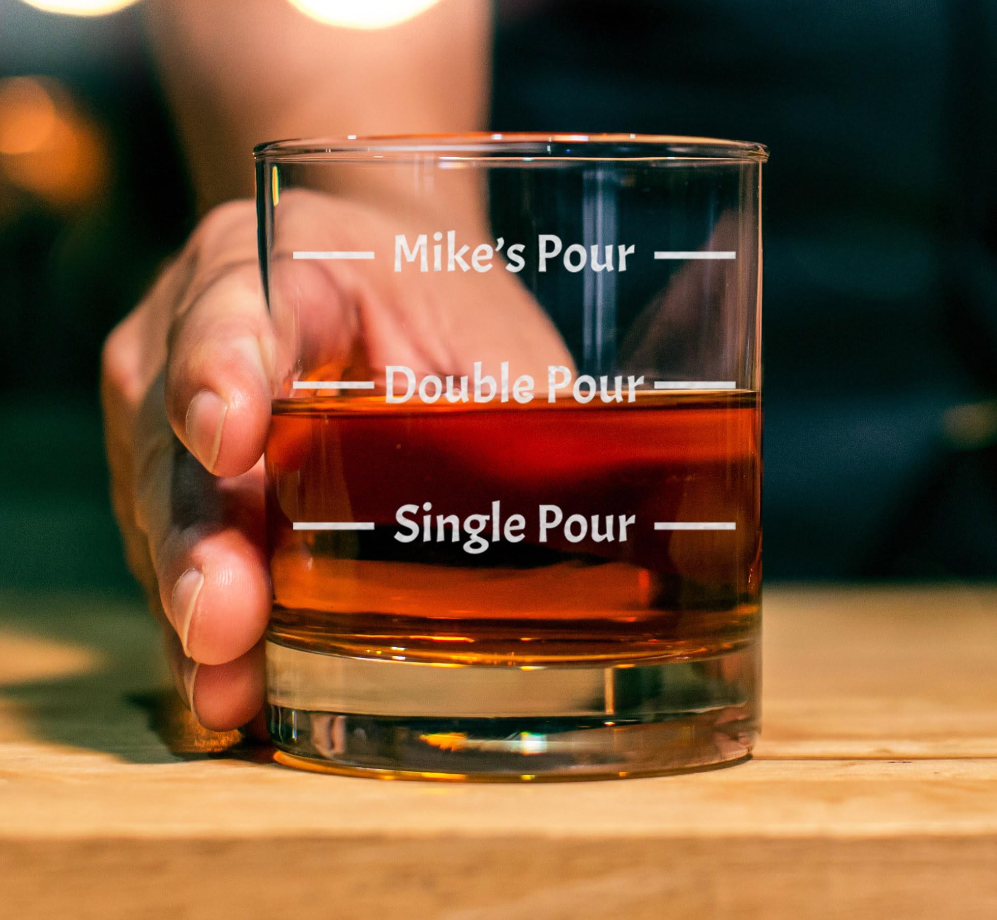 CARVELITA Custom 11oz Whiskey Glass, Engraved Old Fashion Personalized Rack Glass, Pour Line Gift Idea, Personalized For Him, Single Pour, Double Pour, For Christmas, Father's Day, Birthday