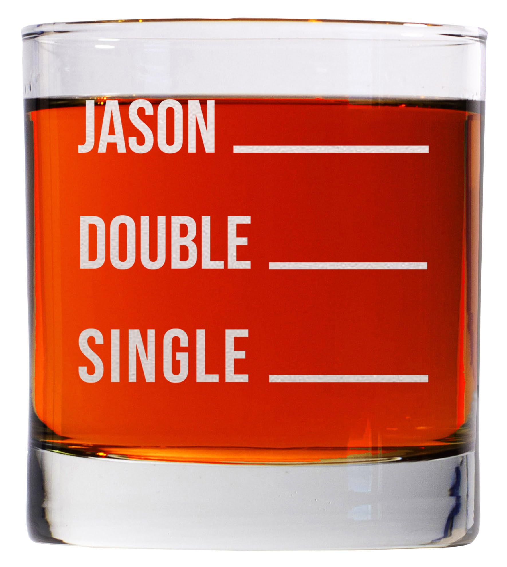 Personalied Whiskey Glass Gifts for Men, 11 Oz, Custom Engraved Bourbon Glass for Father's Day Gifts, Engraved Name Rocks Cocktail Glass