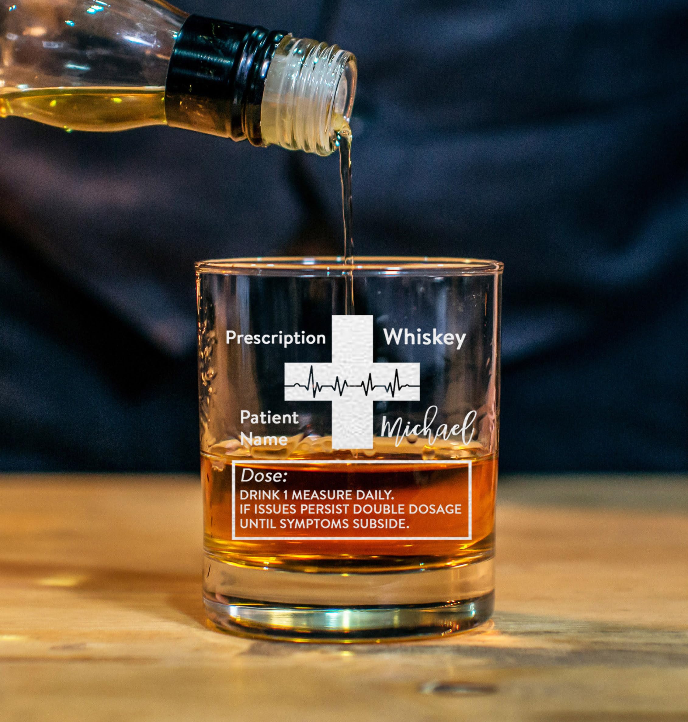 CARVELITA Custom Prescription Whiskey Glass Engraved, Personalized Bourbon Glass Gift for Dad, Groomsmen, Father's Day, Wedding, Christmas, Unique Cocktail Glass for Men, Best Man