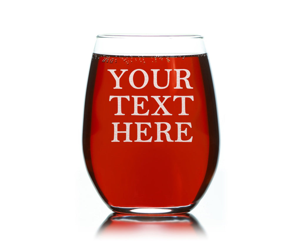 Personalized Stemless Wine Glass – Engraved Glassware, Wino Gift