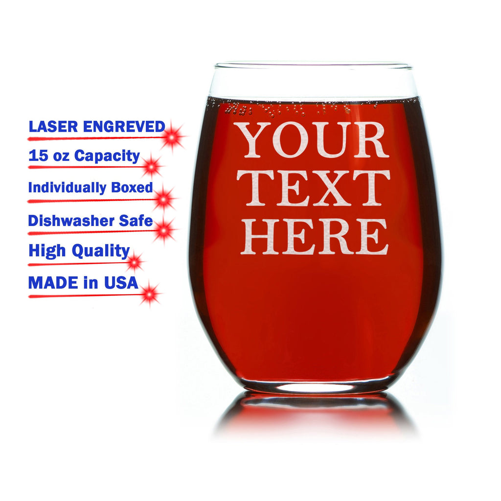 Personalized Stemless Wine Glass – Engraved Glassware, Wino Gift