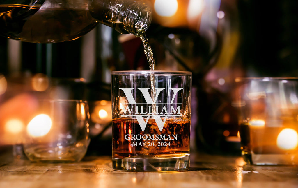 Groomsman 11oz Whiskey Glass, Engraved Old Fashioned Glass, Best-Man Wedding Gift