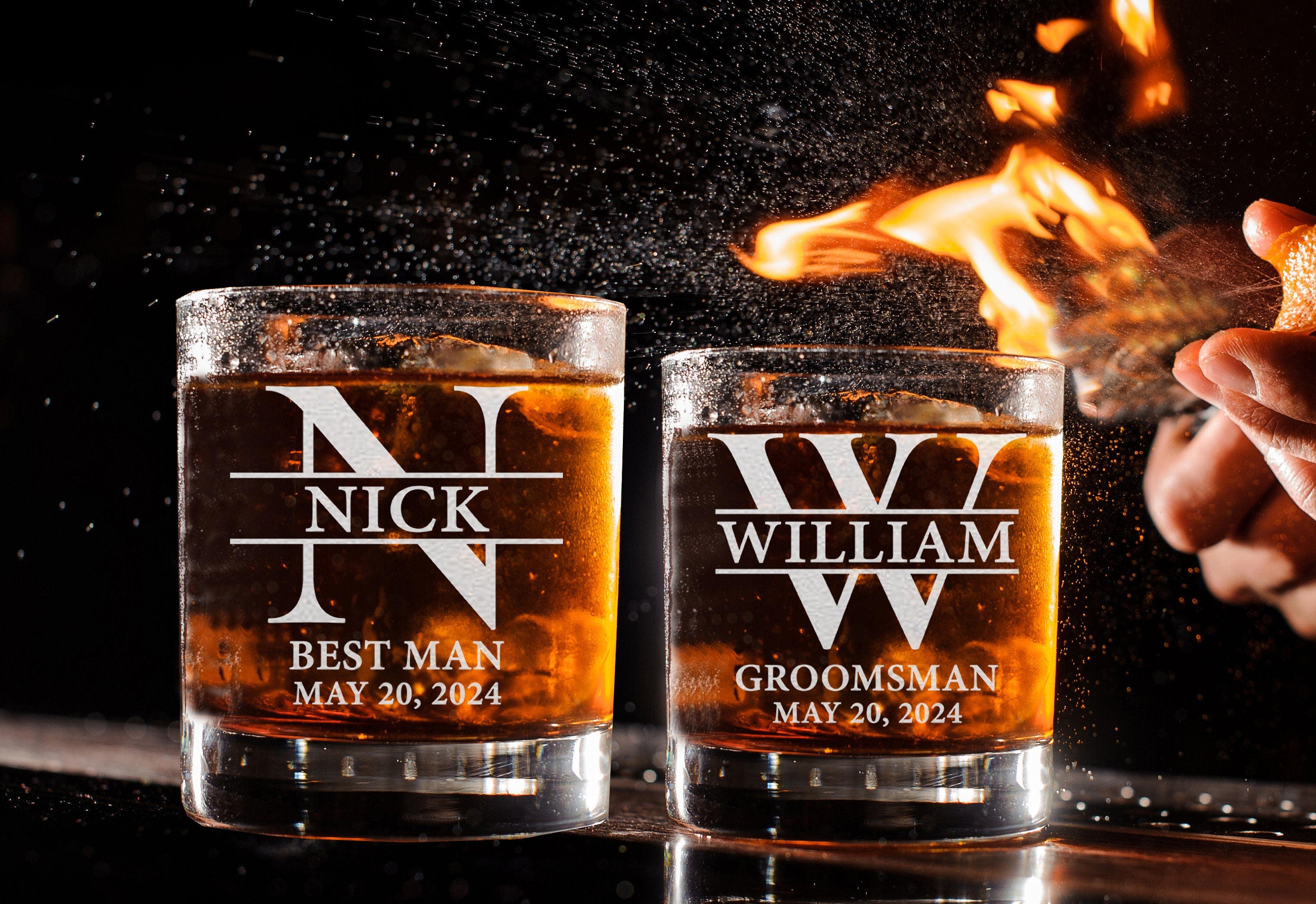 Groomsman 11oz Whiskey Glass, Engraved Old Fashioned Glass, Best-Man Wedding Gift