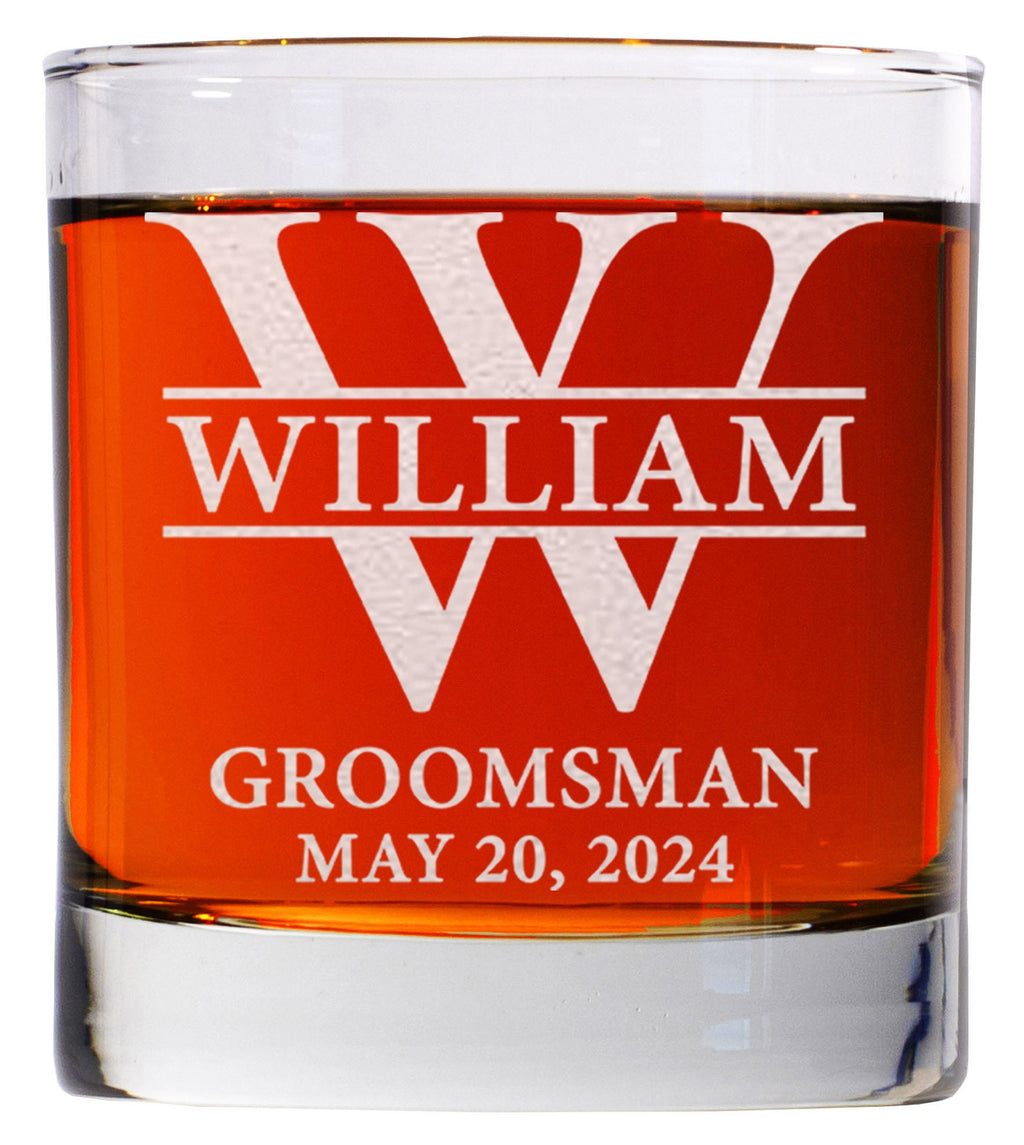 Groomsman 11oz Whiskey Glass, Engraved Old Fashioned Glass, Best-Man Wedding Gift