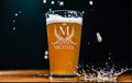 Personalized Beer Glass, Engraved Monogram Pint Glass, Groomsmen Gift
