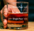 Personalized Funny Whiskey Glass, Engraved Pour Line, Custom Gift