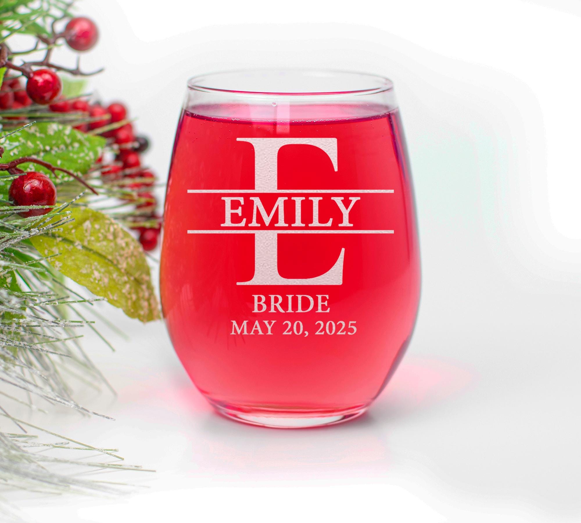 Bridesmaid 15oz Wine Glass, Engraved Old Fashion, Bride, Bridesmaid Gift Idea, Personalized Bridesmaid - Bride Gift, Wedding Drinkware