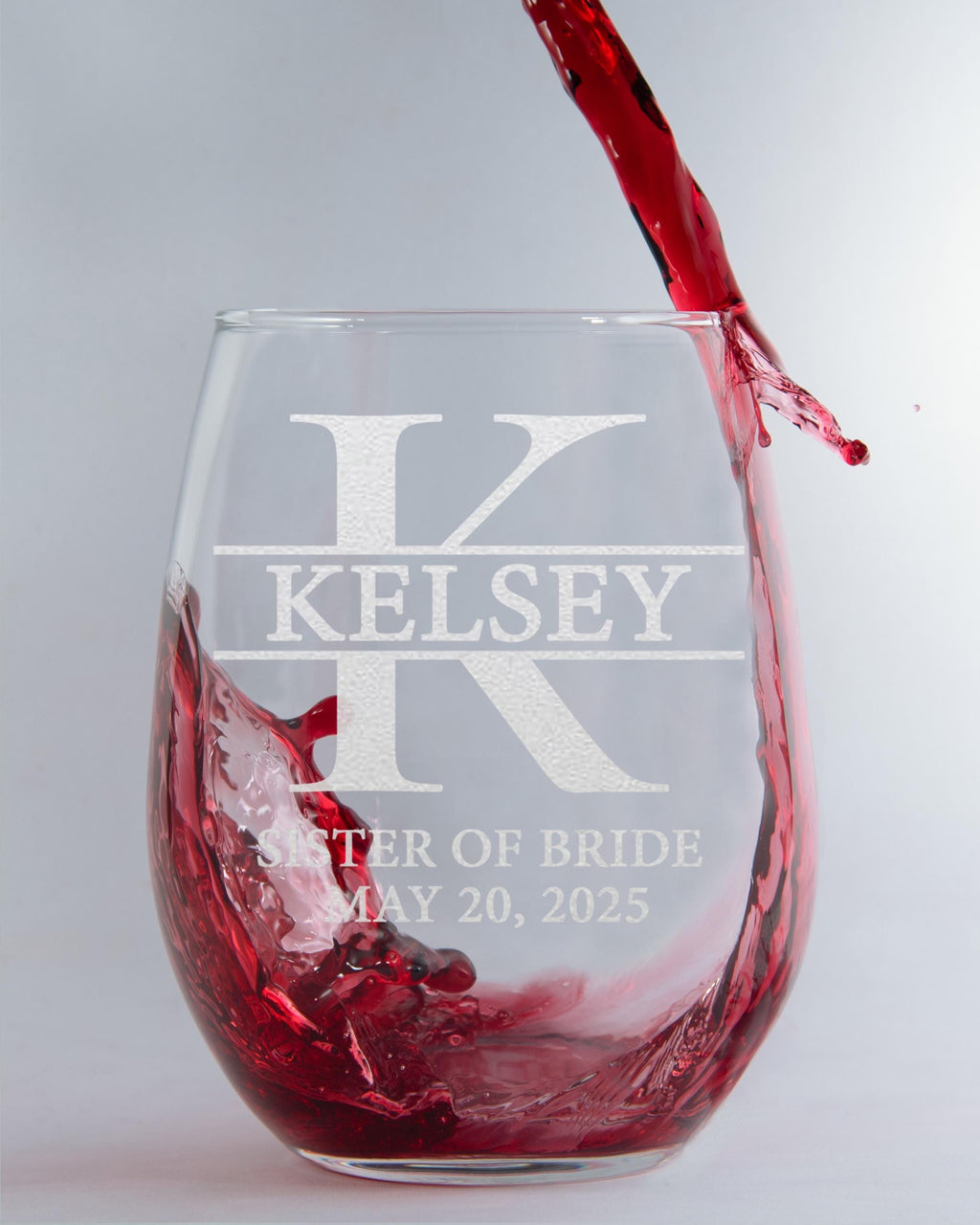Bridesmaid 15oz Wine Glass, Engraved Old Fashion, Bride, Bridesmaid Gift Idea, Personalized Bridesmaid - Bride Gift, Wedding Drinkware
