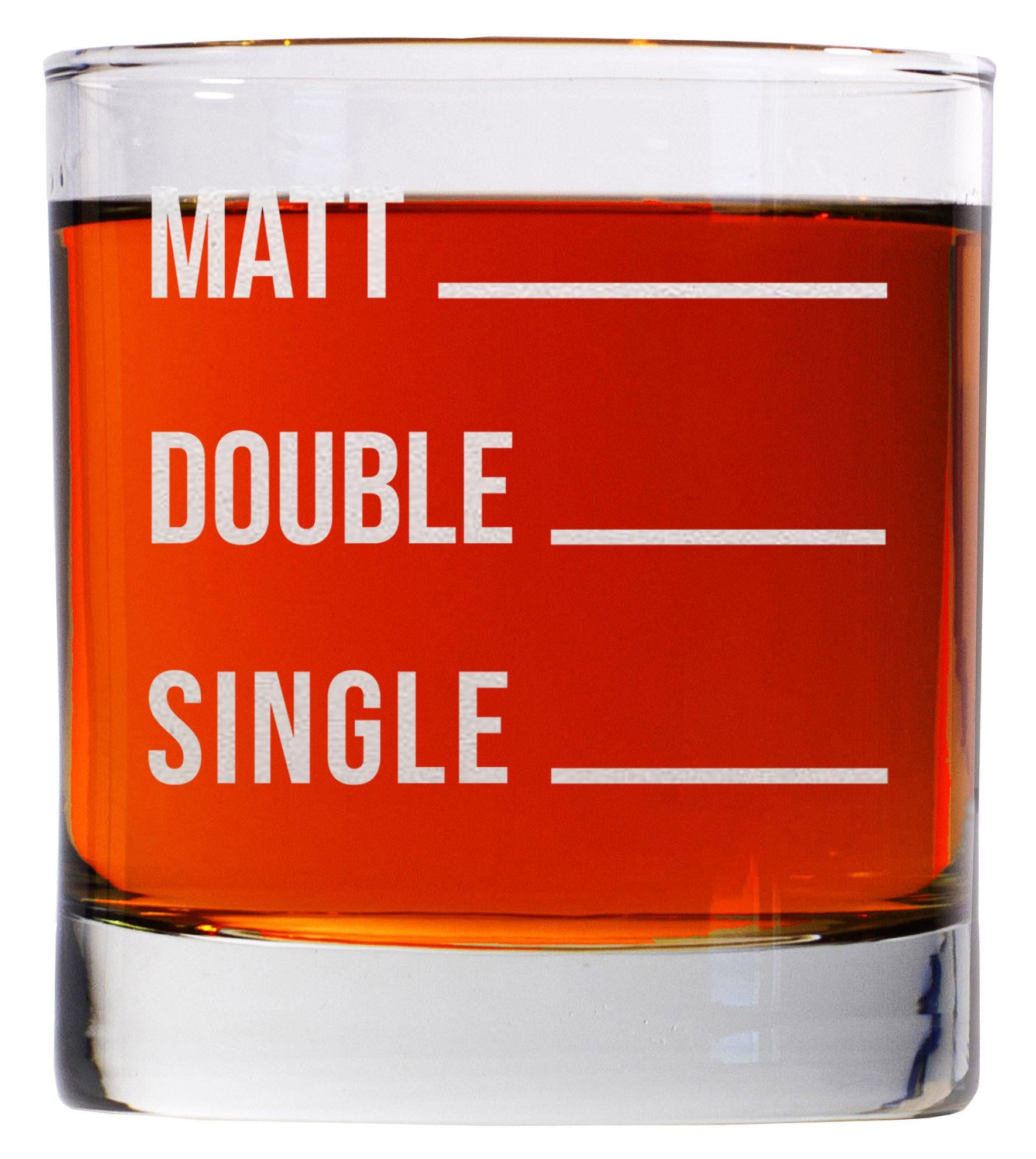 Personalized Funny Whiskey Glass with Pour Line, Engraved Gift