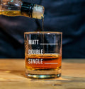 Personalized Funny Whiskey Glass with Pour Line, Engraved Gift