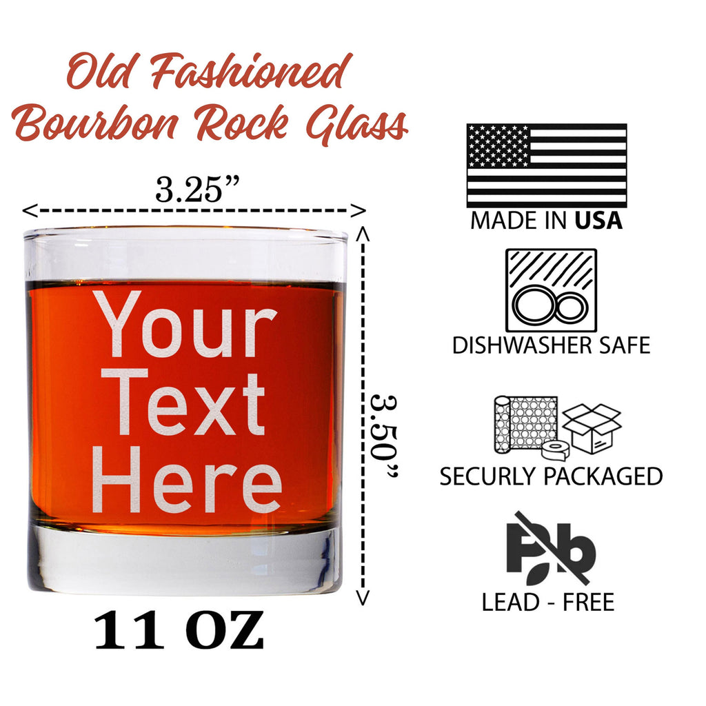 Personalized Whiskey Glass - Engraved 11oz Rocks Glass