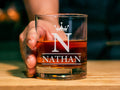 Personalized Whiskey Glass, Engraved Monogram Gift for Dad
